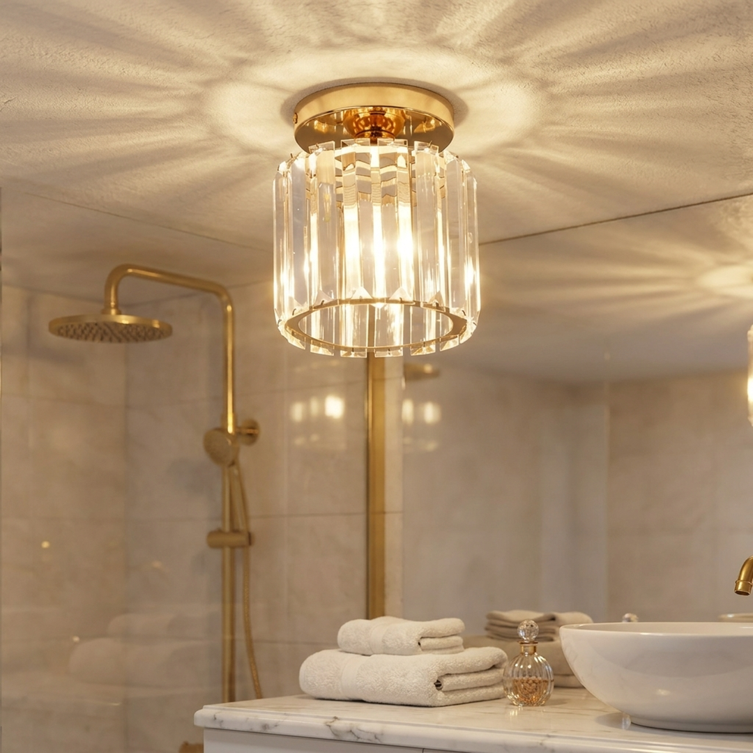 Crystal Ceiling Light – Open, Elegant Illumination