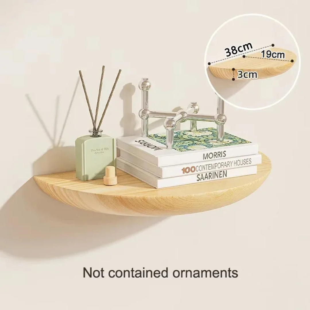 Semicircle Wood Wall Shelf for Space-Saving Display