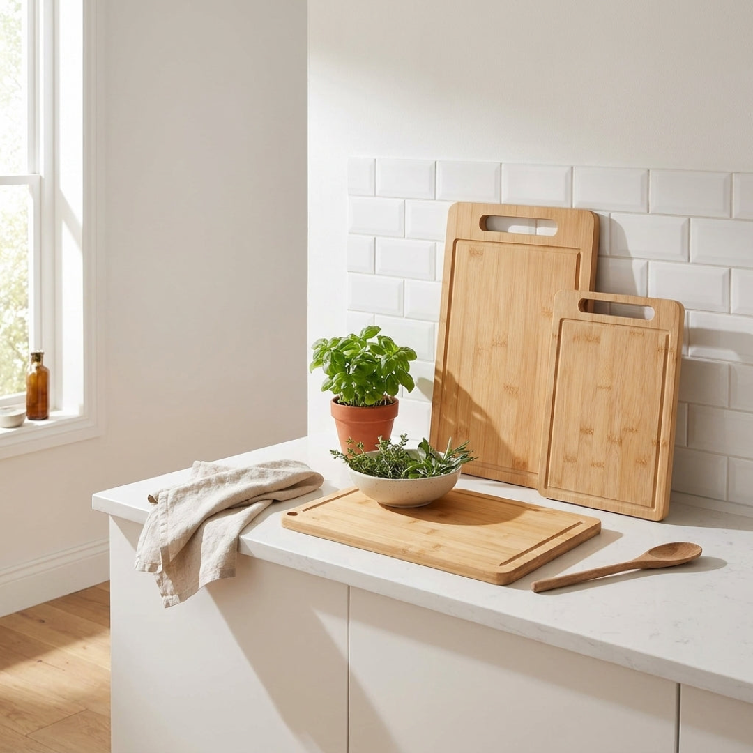 Double-Sided Wooden Prep Board for Safer Cooking