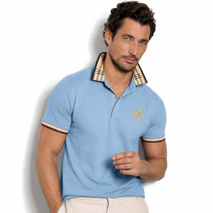 Chance | Men's Elegant Polo Shirt with Check Collar