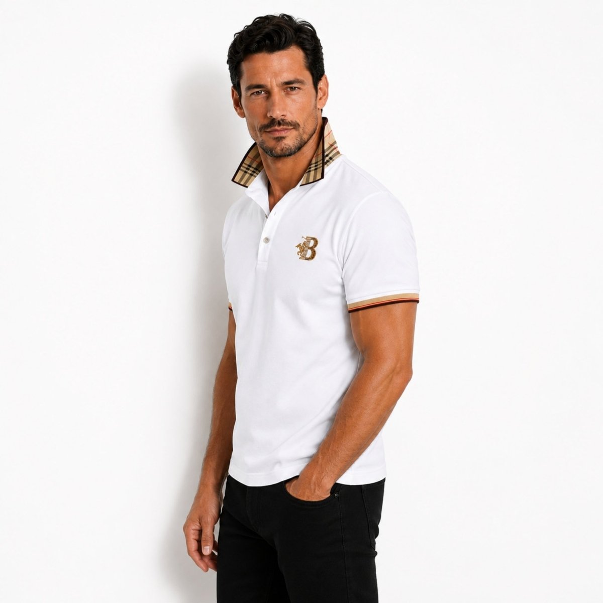Chance | Men's Elegant Polo Shirt with Check Collar