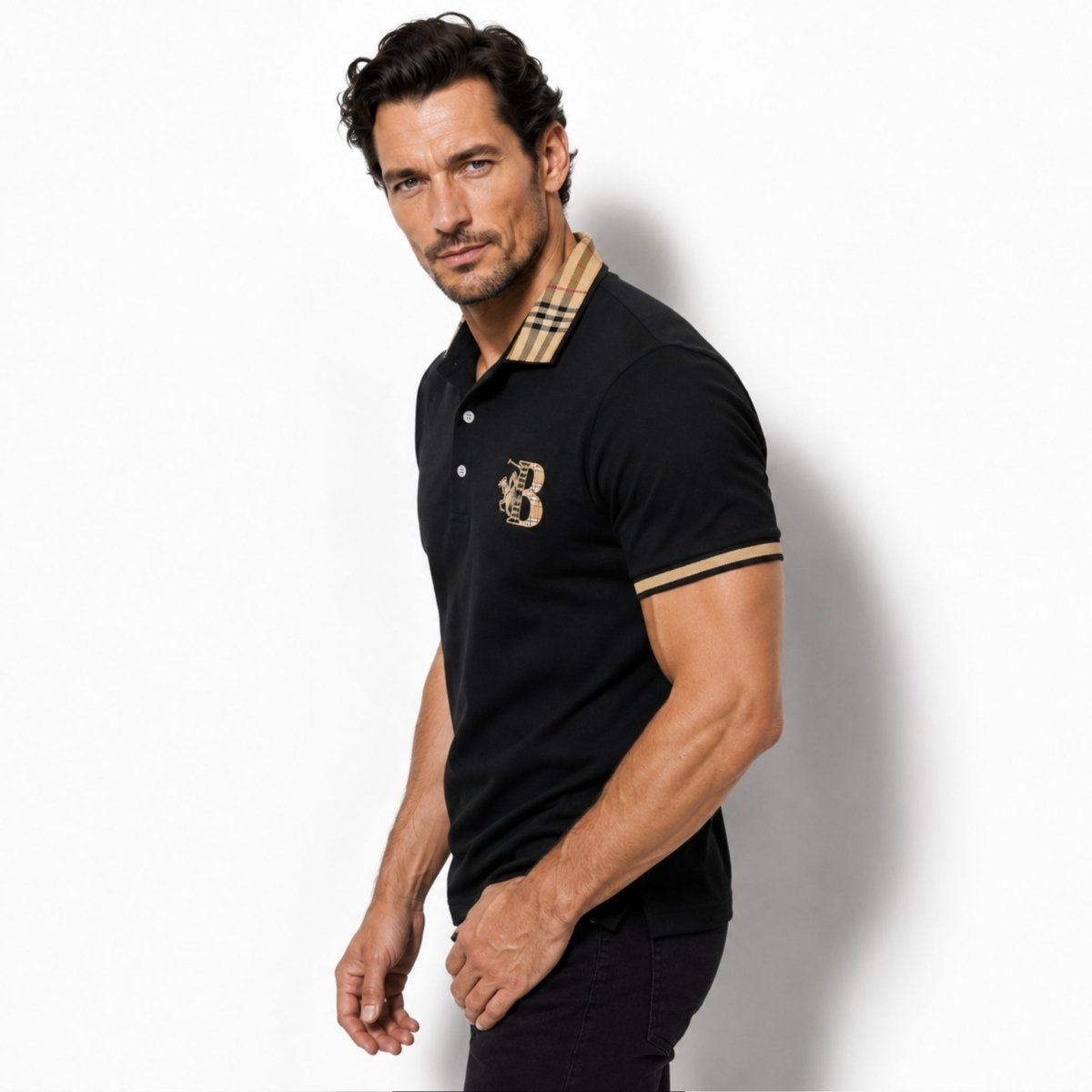 Chance | Men's Elegant Polo Shirt with Check Collar