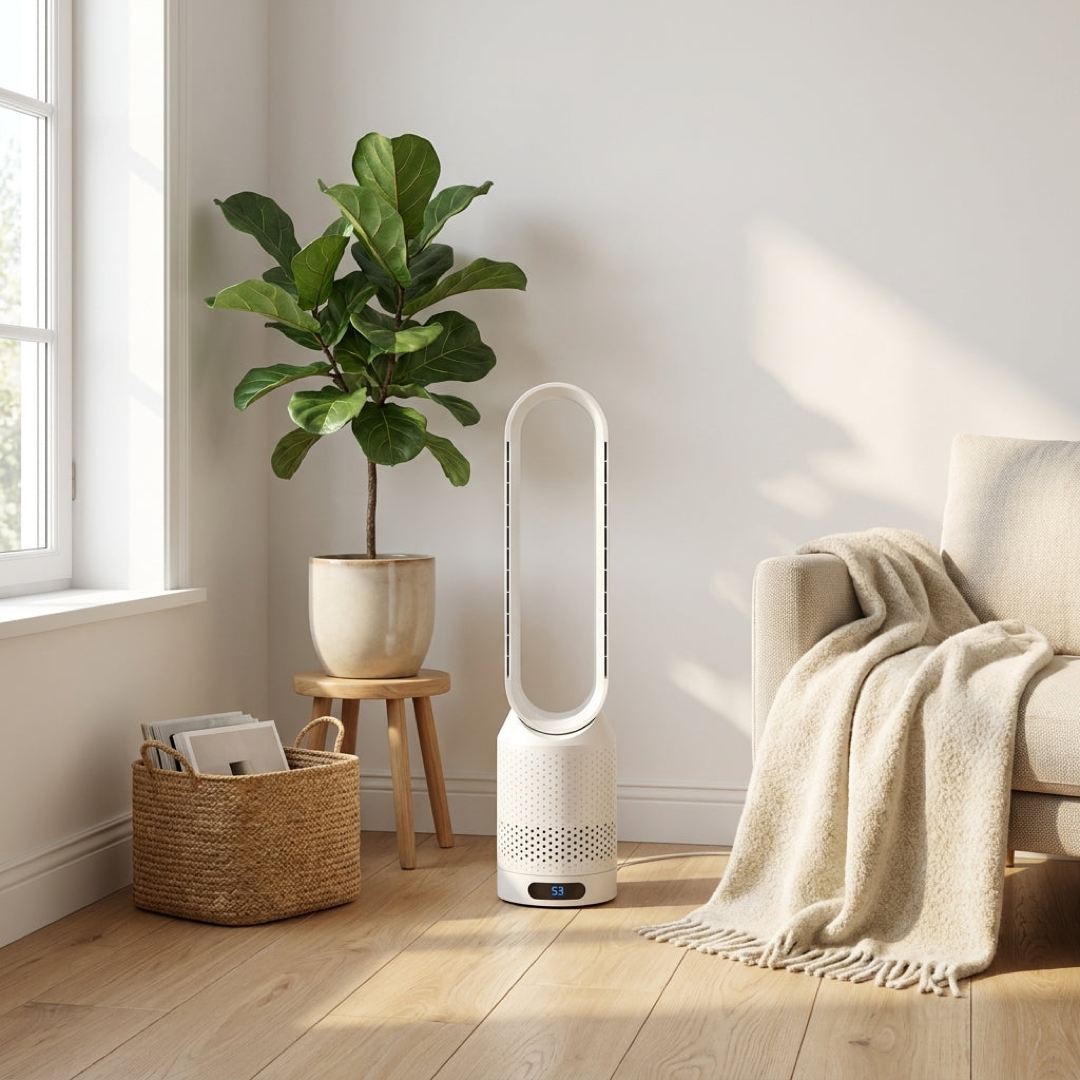 Quiet Oscillating Tower Fan for Even Cooling