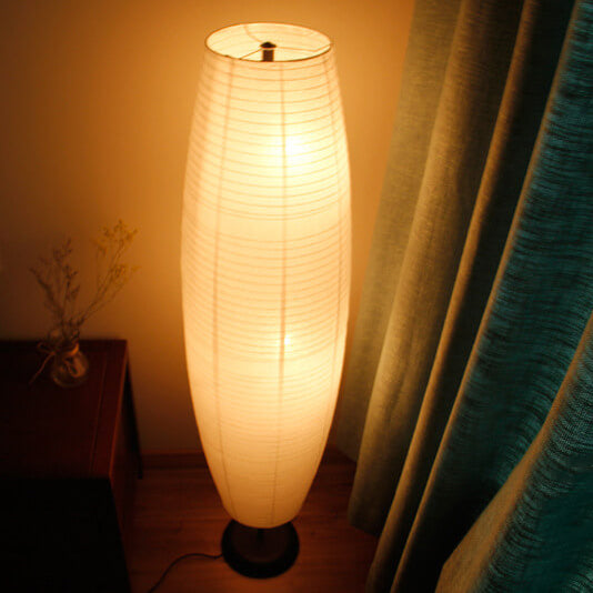 Rice Paper Column Floor Lamp For Soft Glow