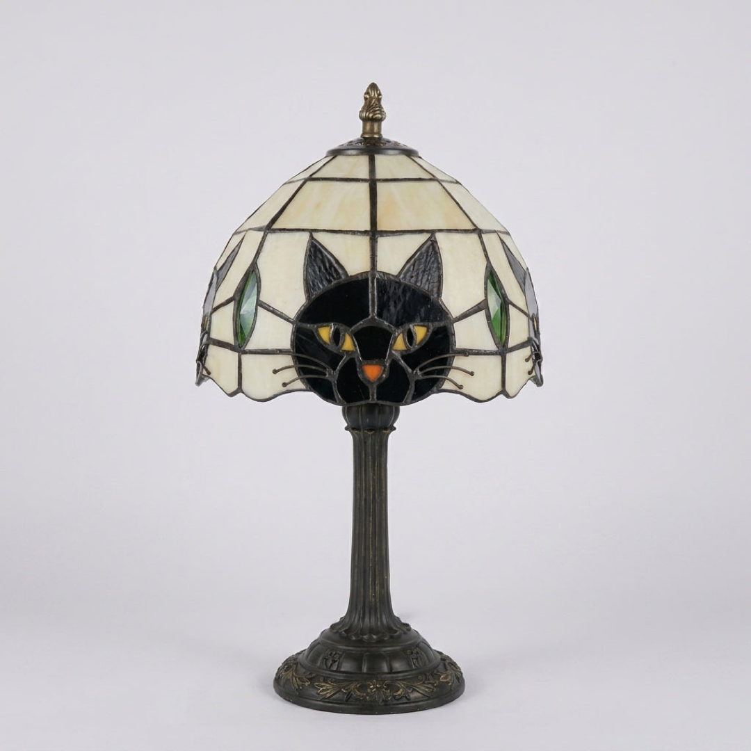 Stained Glass Cat Lamp for Cozy Evenings