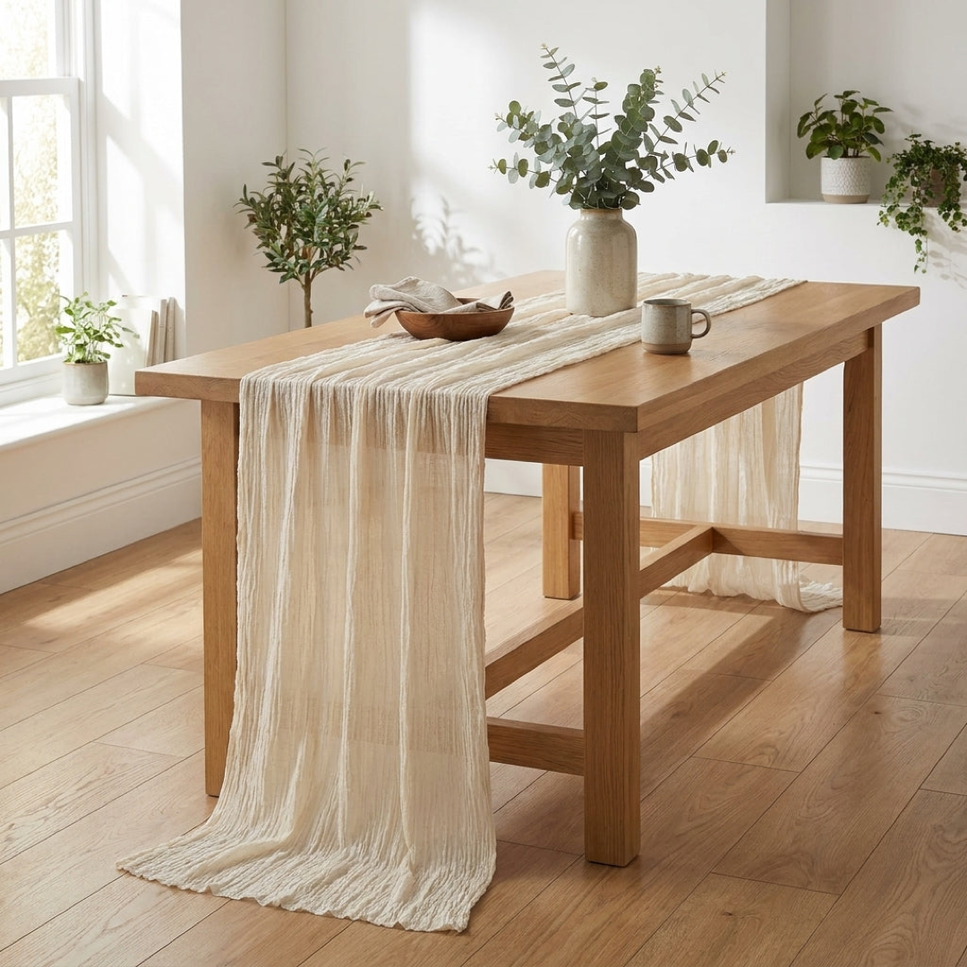 Flowing Gauze Table Runner for Effortless Elegance