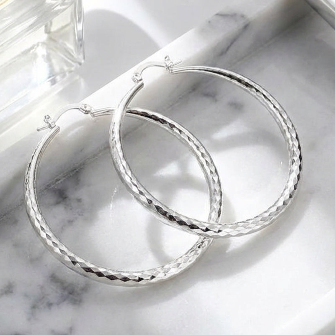 Diamond-Cut Hoop Earrings for Everyday Sparkle