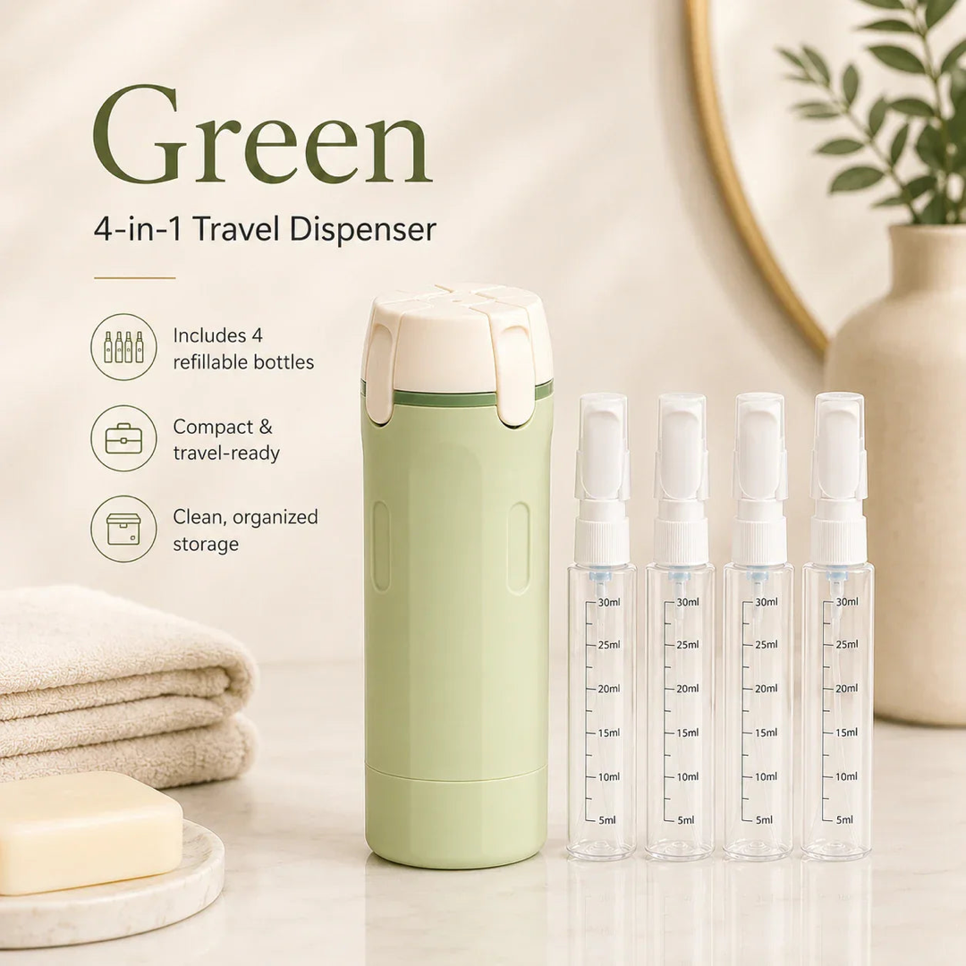 Four-Chamber Travel Bottle for Spill-Free Packing