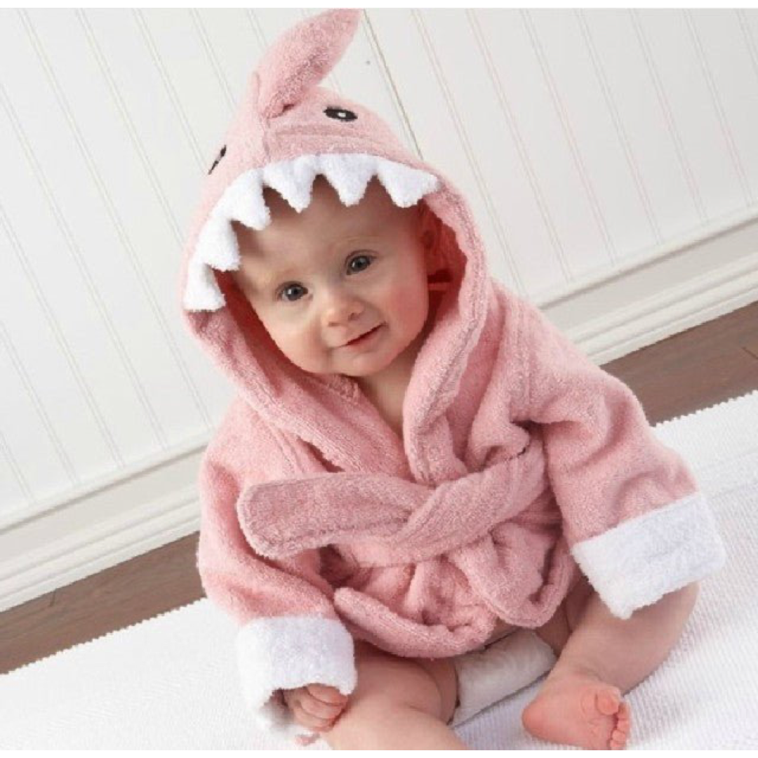 Critter Hood Baby Bathrobe for Cozy Drying