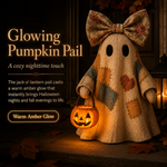 Vintage Ghost LED Pumpkin Lantern