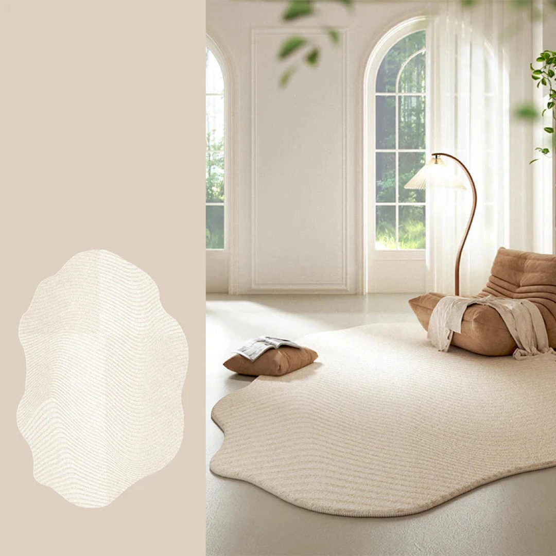 Sculptural Striped Area Rug – Plush Washable Comfort