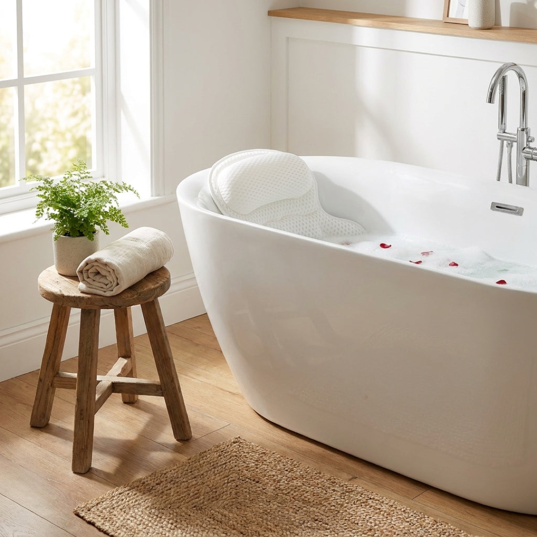 Contoured Bath Cushion for Head and Neck Support