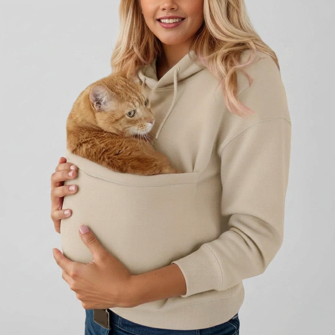 Pet Pocket Hoodie for Hands-Free Cuddles