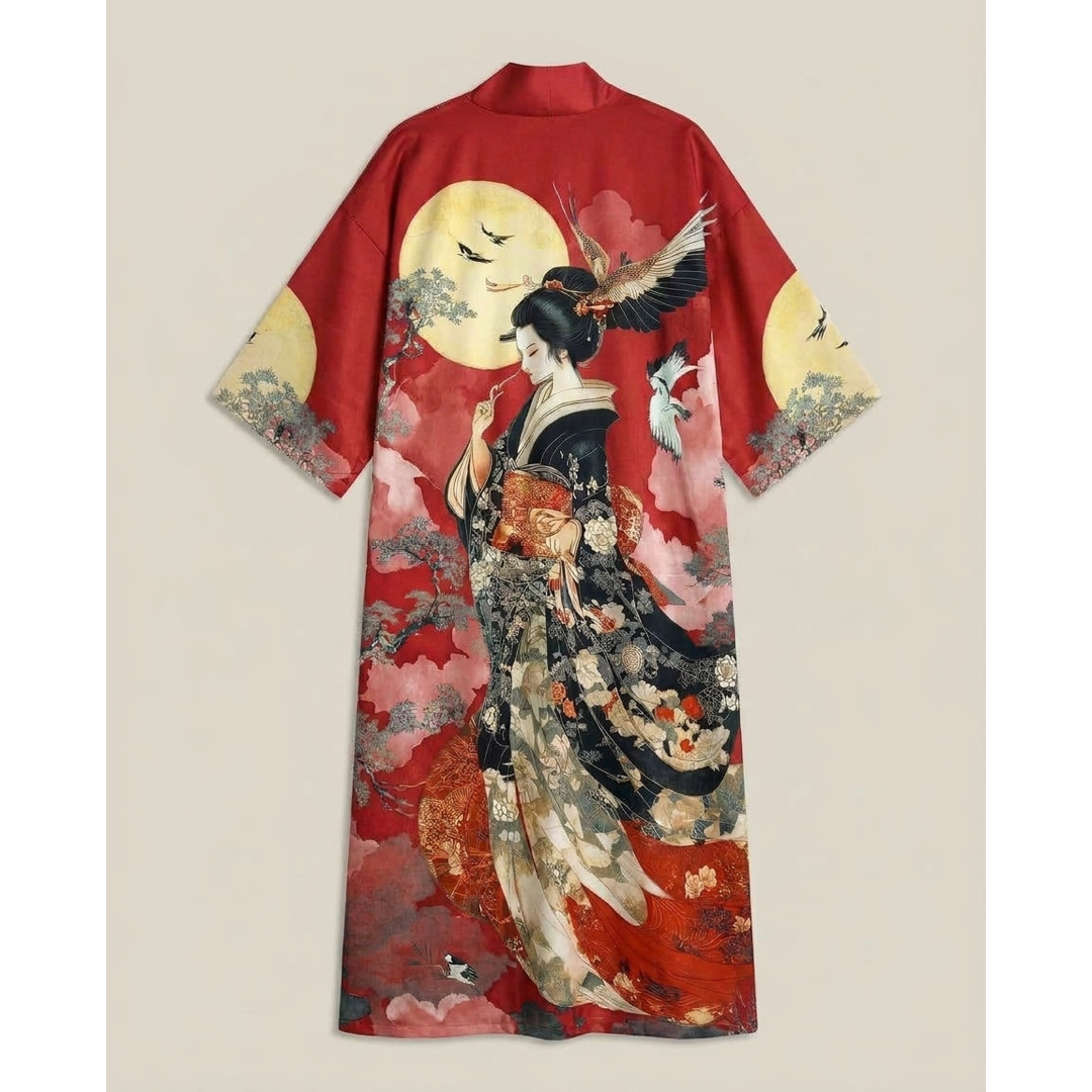 Vintage Print Kimono Cardigan for Effortless Layering