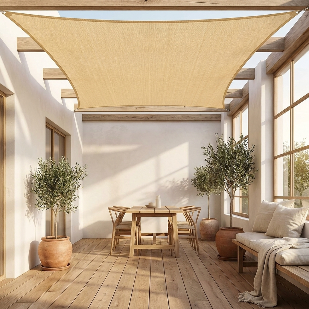Outdoor Mesh Awning for All-Weather Comfort