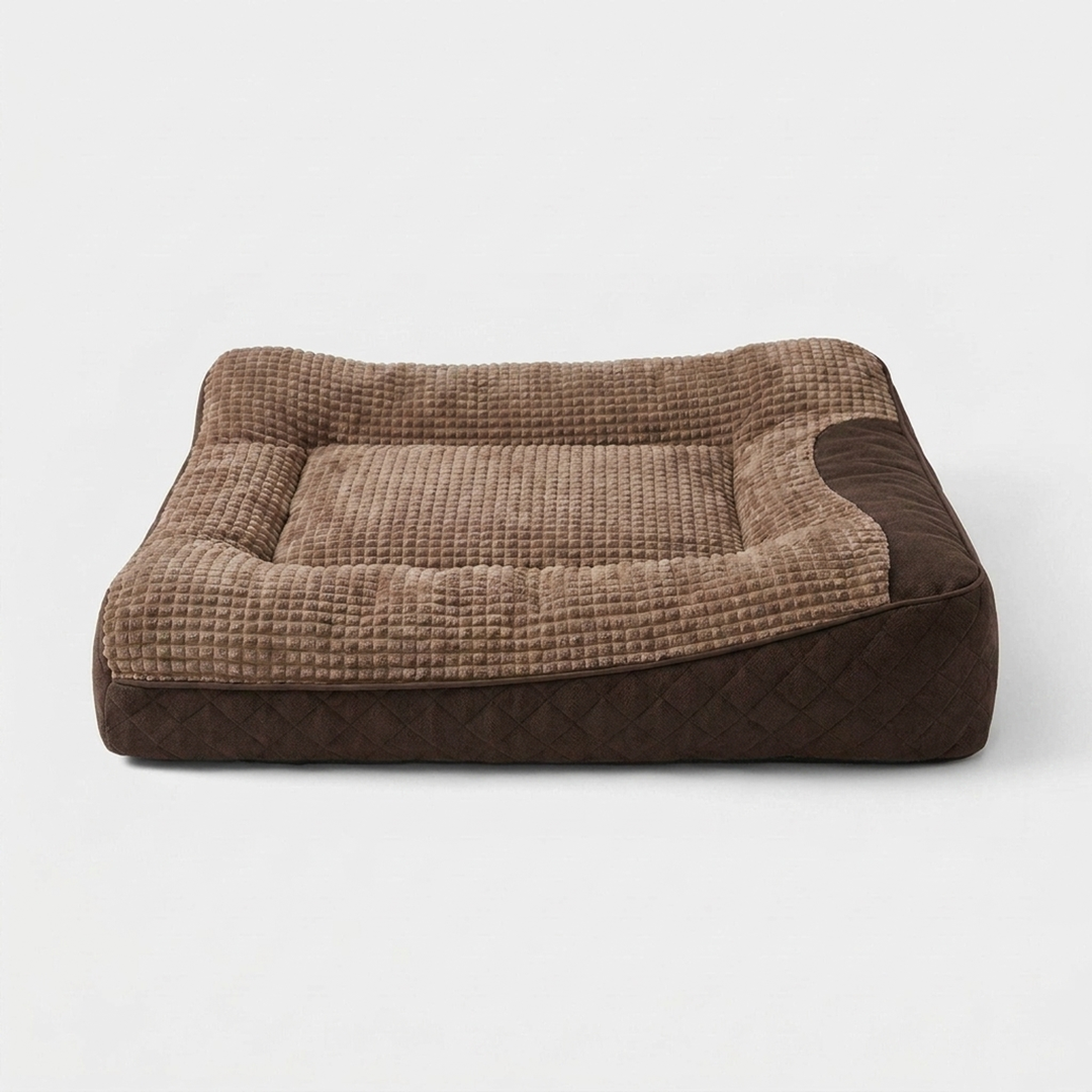 Spacious Bolster Dog Bed for Restful Sleep