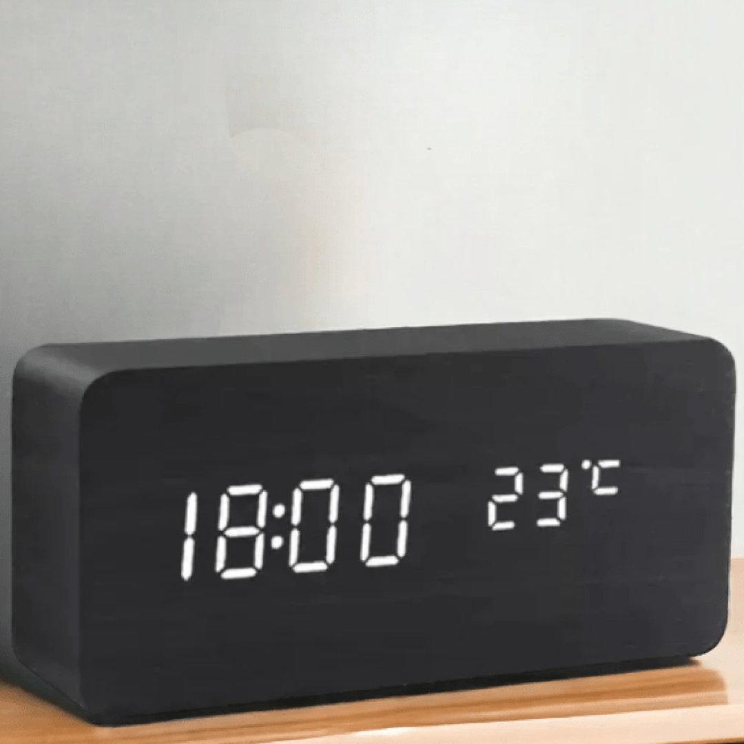 Wooden LED Clock for Hands-Free Timekeeping