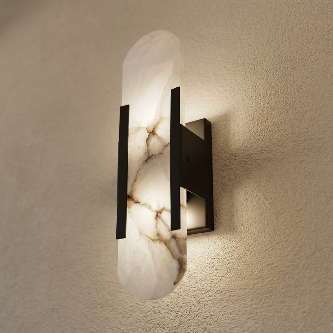 Sculpted Marble Sconce for Soft Ambient Light