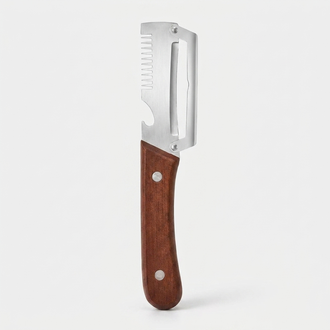 Two-in-One Wood Handle Prep Tool for Easy Peeling
