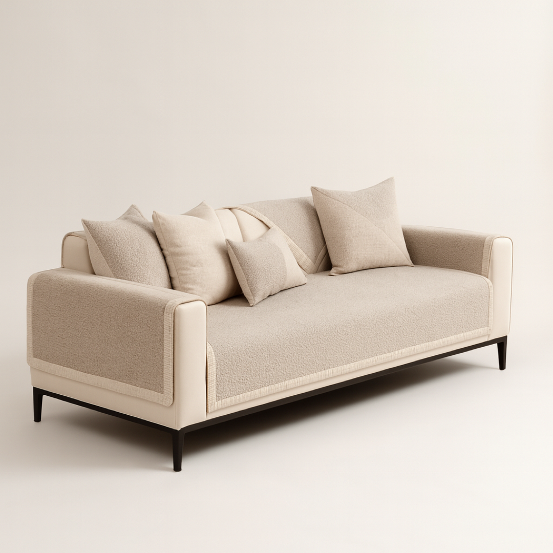 Cotton-Linen Sofa Cover That Stays Neat