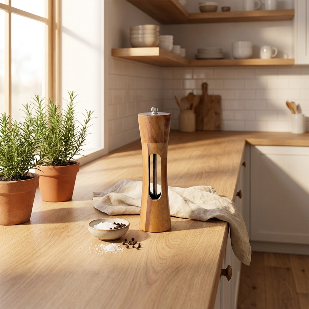 Wooden Spice Mill With Adjustable Grind
