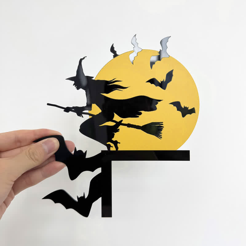 Witch And Bats Door Corner Decor For Spooky Entryways