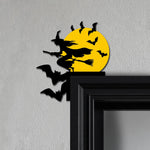 Witch And Bats Door Corner Decor For Spooky Entryways