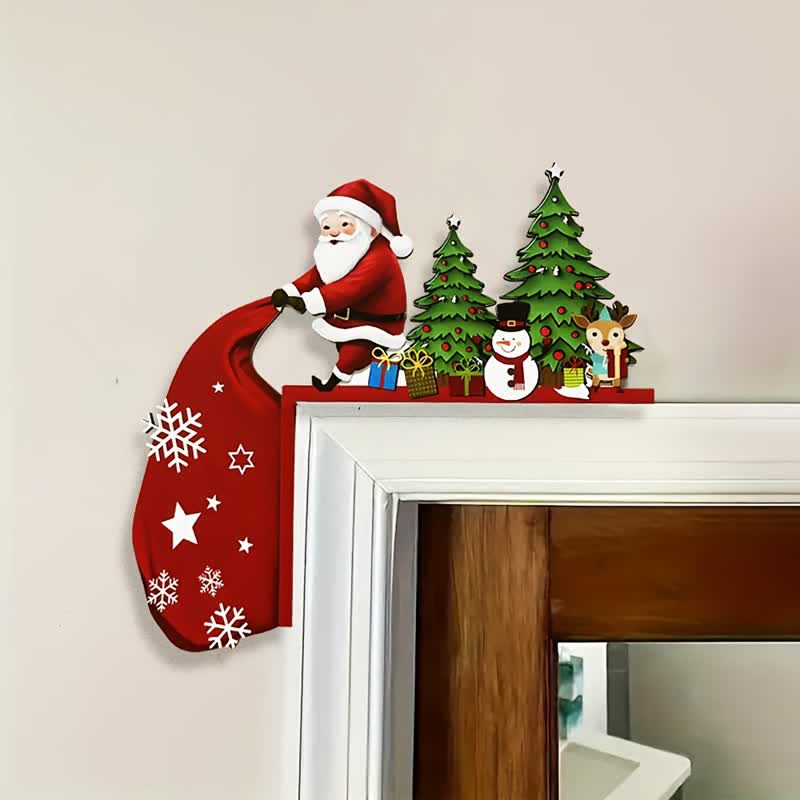 Santa Christmas Tree Door Corner Decoration