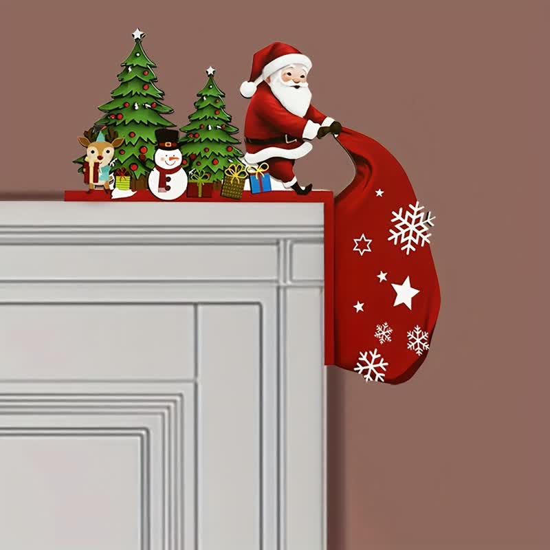 Santa Christmas Tree Door Corner Decoration