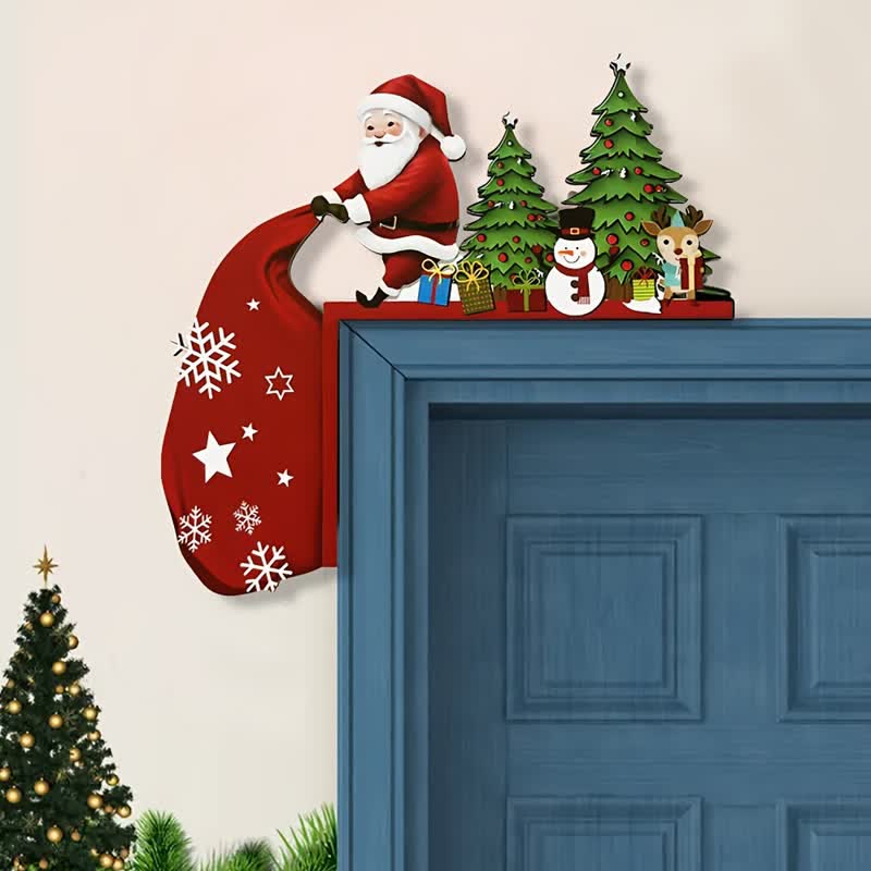 Santa Christmas Tree Door Corner Decoration