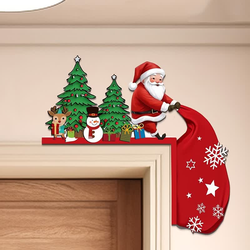 Santa Christmas Tree Door Corner Decoration