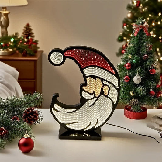 3D Santa Infinity Light For Festive Glow