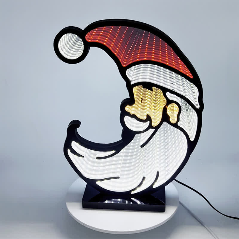 3D Santa Infinity Light For Festive Glow