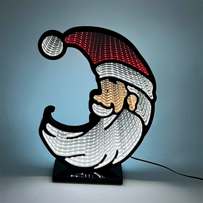 3D Santa Infinity Light For Festive Glow