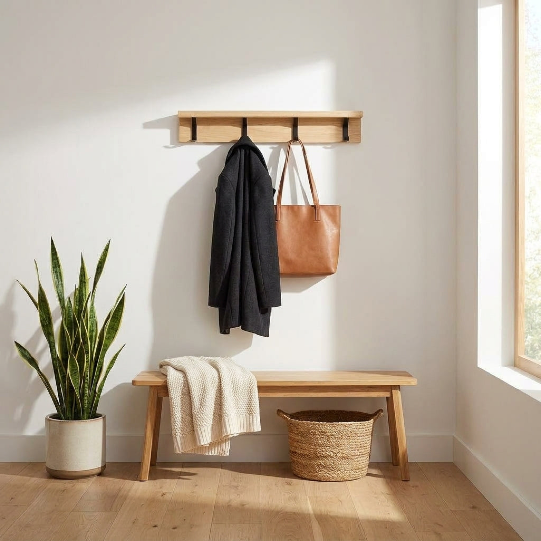Adjustable Hook Coat Rack for Tidy Entryways