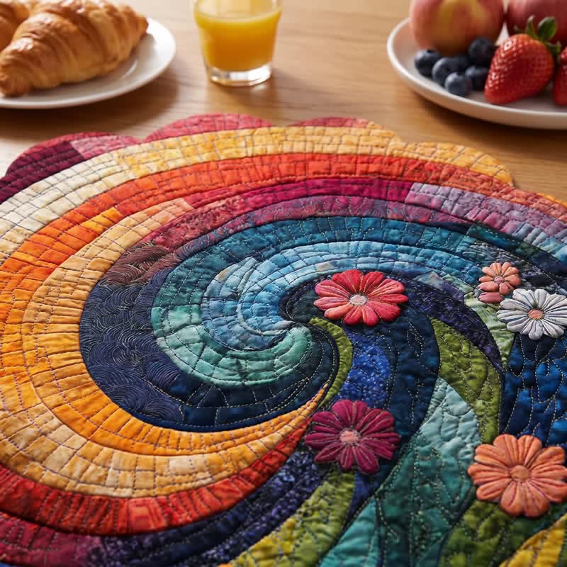 Rainbow Swirl Table Placemat For Cheerful Dining