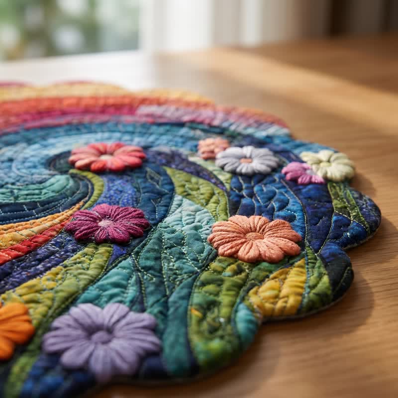 Rainbow Swirl Table Placemat For Cheerful Dining
