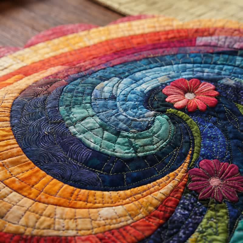 Rainbow Swirl Table Placemat For Cheerful Dining
