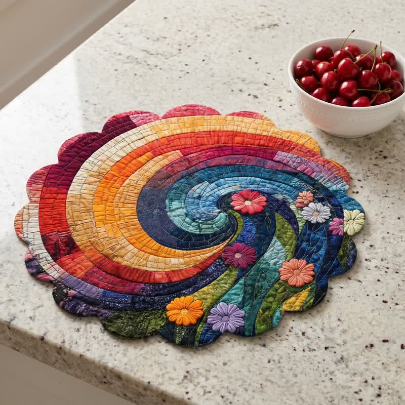 Rainbow Swirl Table Placemat For Cheerful Dining