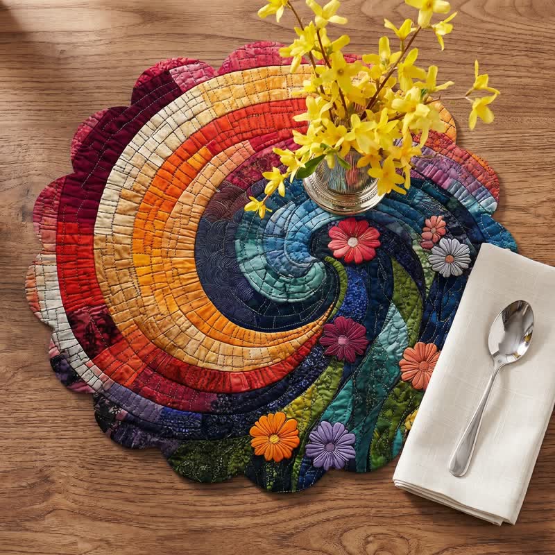 Rainbow Swirl Table Placemat For Cheerful Dining