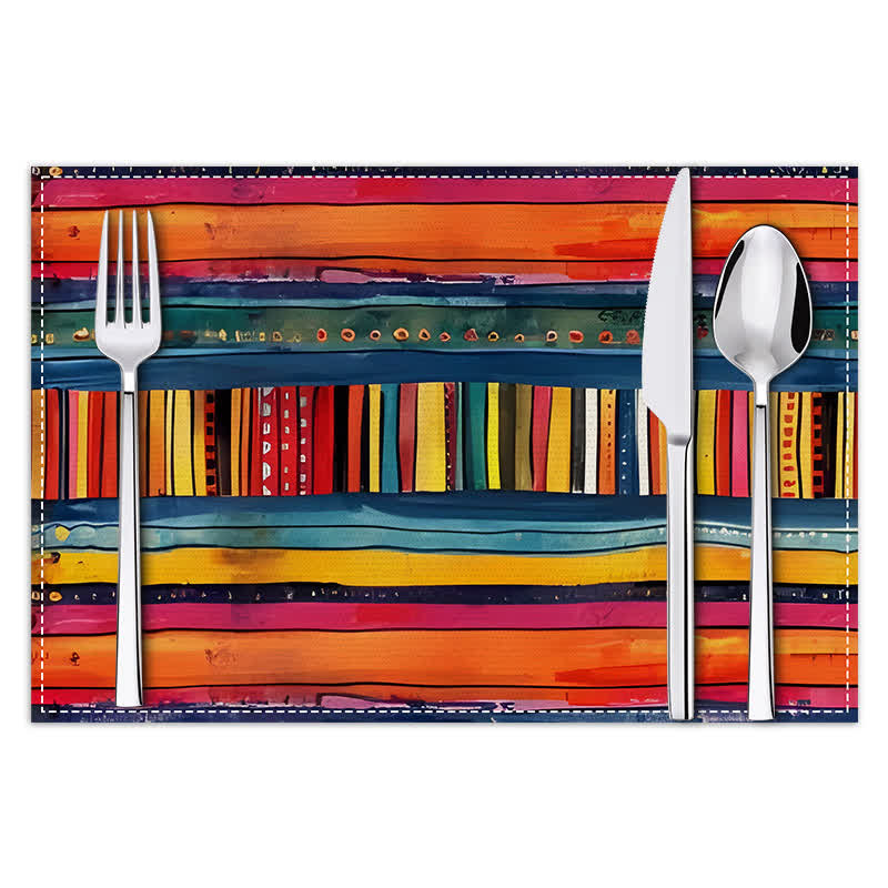 Colorful Striped Linen Placemat For Cheerful Tables