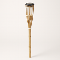 Bamboo Solar Torch for Warm Outdoor Glow
