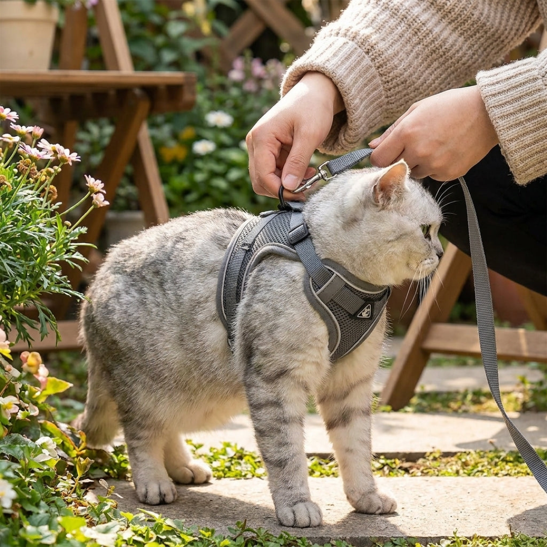 Escape-Proof Cat Harness for Safer Walks