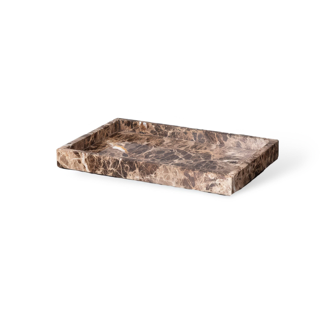 Dark Marble Vanity Set for Clutter-Free Countertops