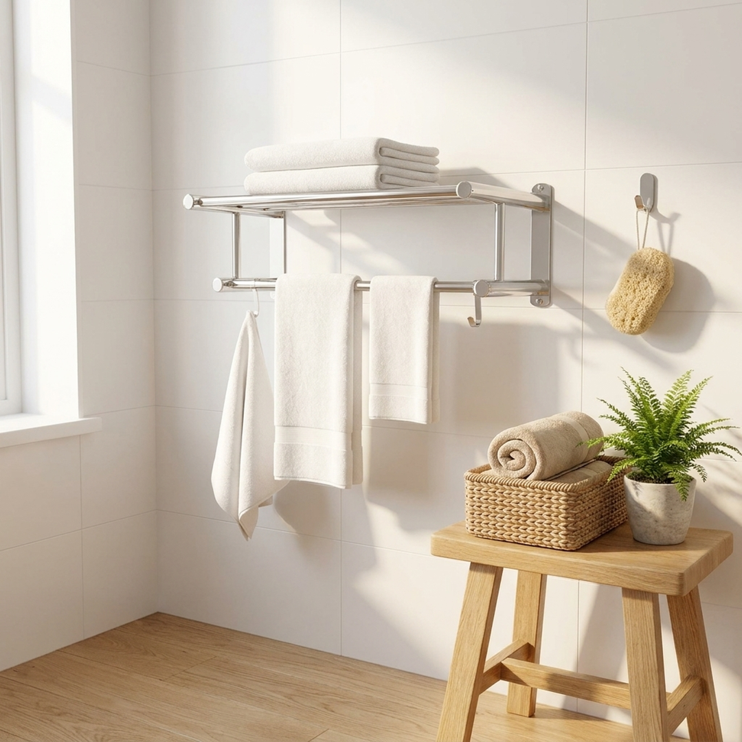 Stainless Steel Towel Rack for Tidy Bathrooms