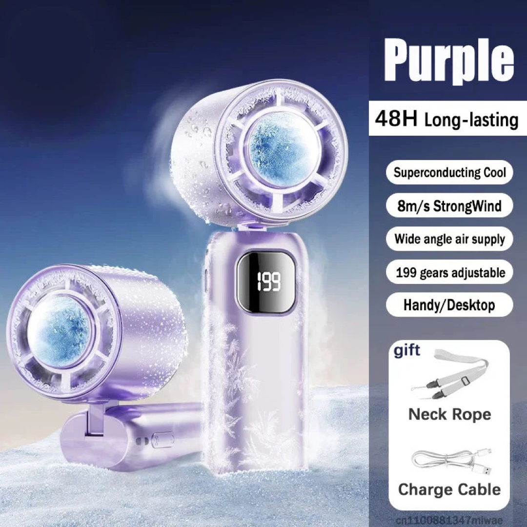Portable Ice-Cooling Fan for Rapid Relief