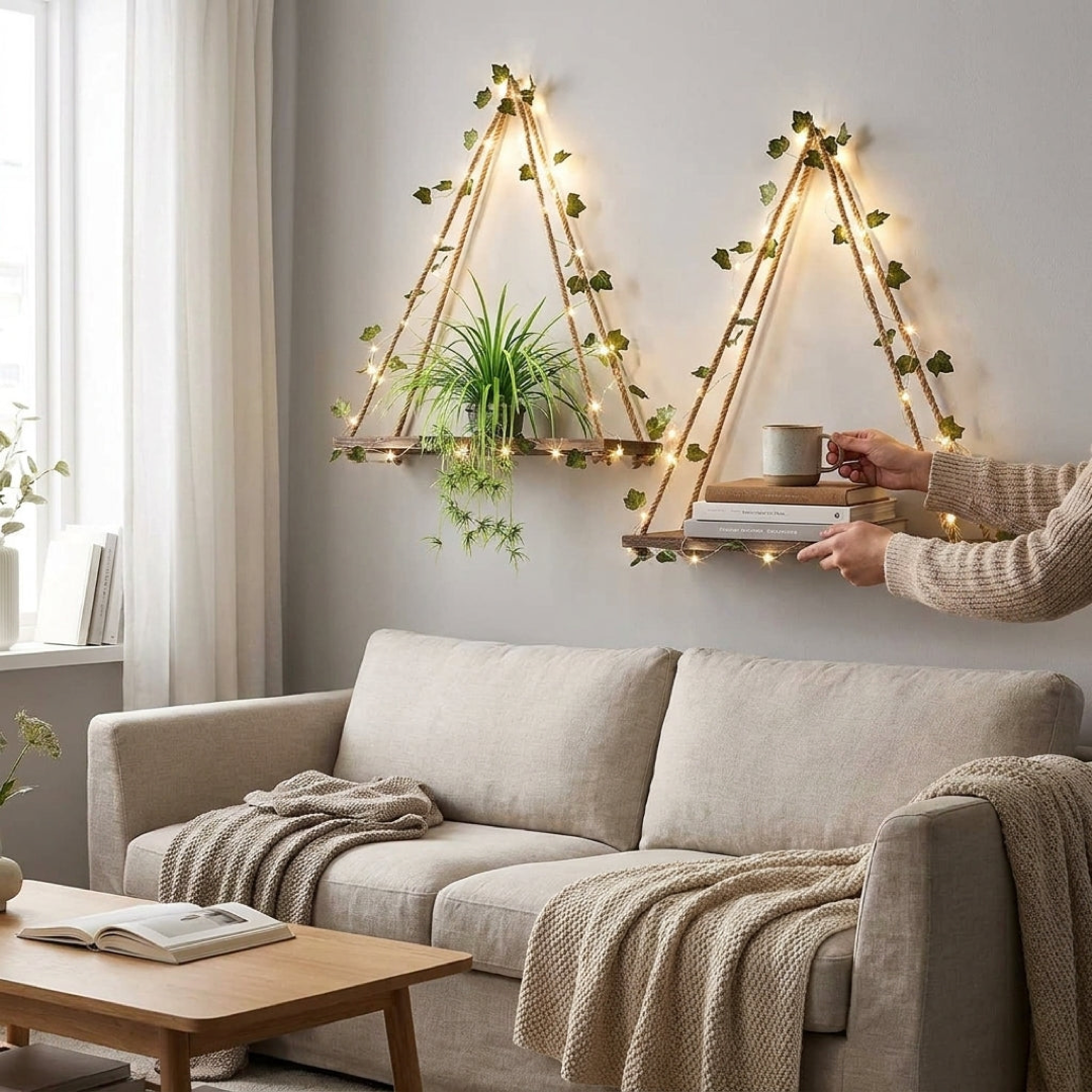 Botanical LED Hanging Shelf for Warm Displays