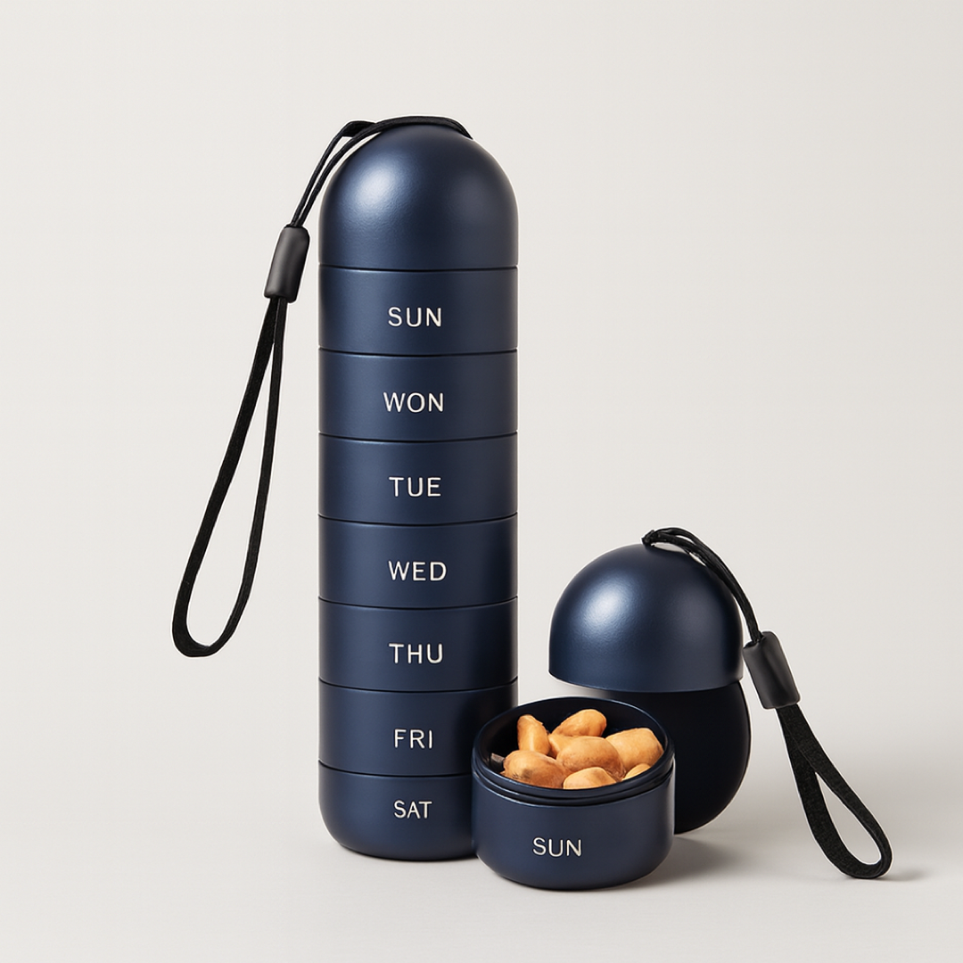 Modular Weekly Pill Case for Secure Carry