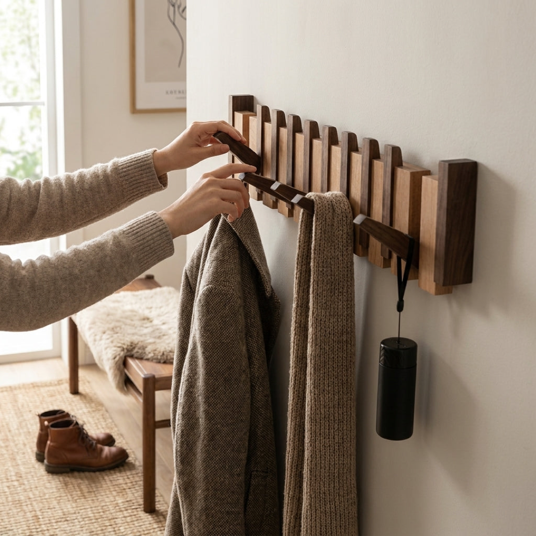 Piano Key Wall Rack for Clutter-Free Entryways