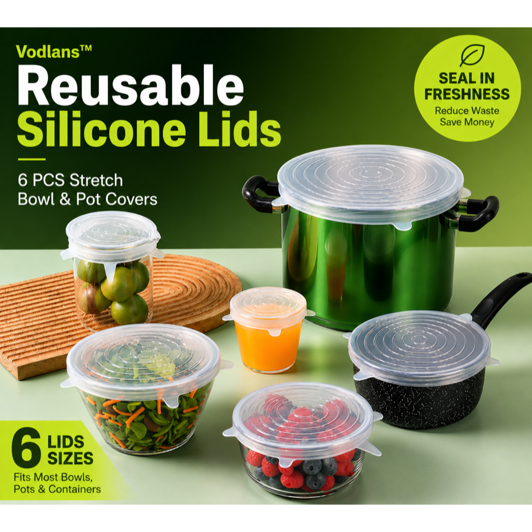 Stretch-Seal Silicone Lids for Fresher Food